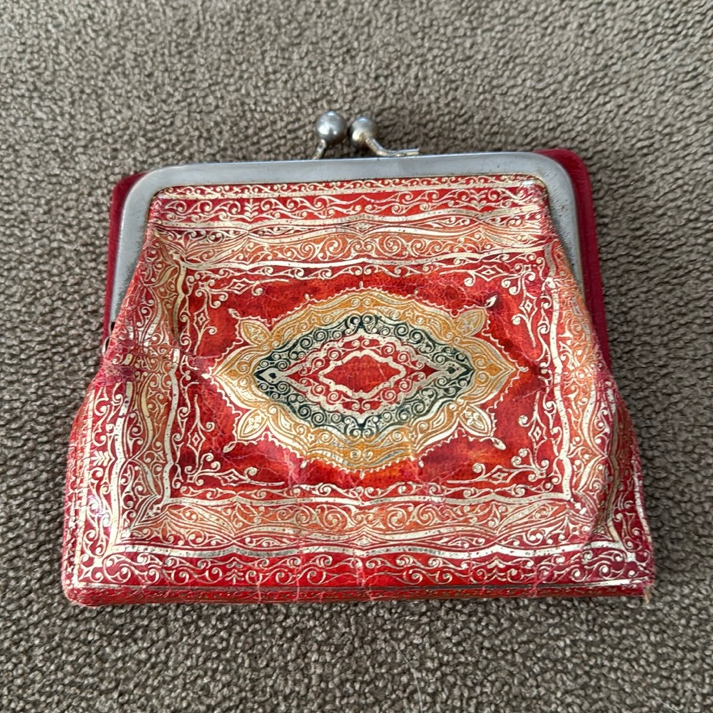 Vintage Made in Italy Red Change Purse Pouch (TD)